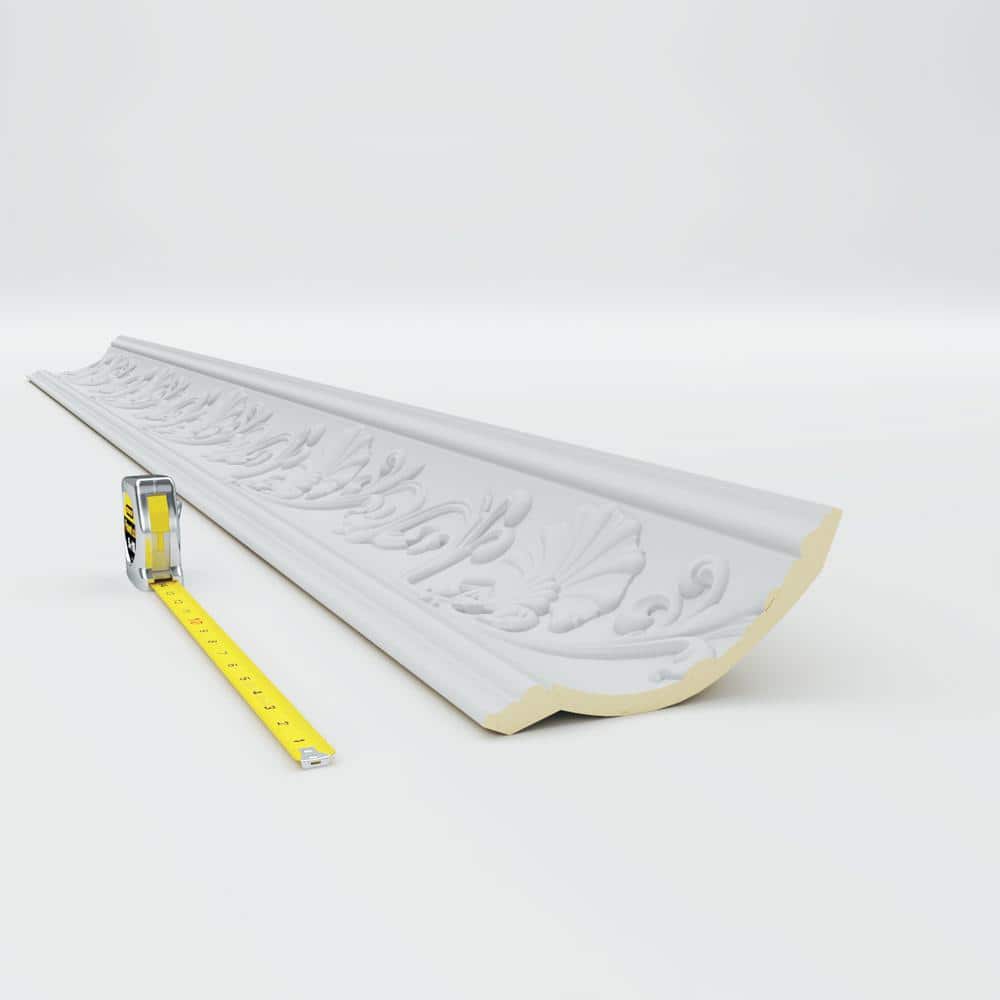 Primed White Polyurethane Geometric Crown Moulding Sample