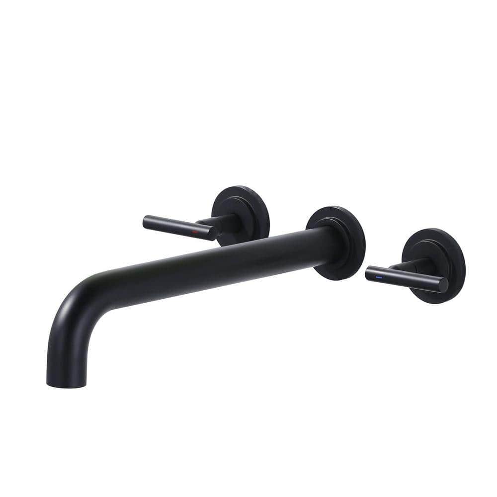AVITAS Double-Handle Wall Mount Roman Tub Faucet with 12 in. Long