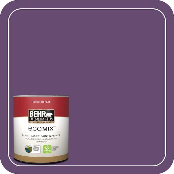 1 qt. #S-G-670 Deep Violet Flat EcoMix Plant-Based Interior Paint & Primer