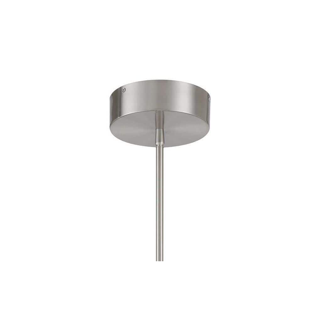 Brushed Nickel 6-Light LED Chandelier with Etched Glass