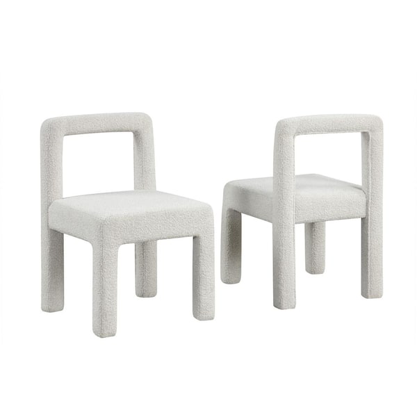 Best Master Furniture Celeste Cream Boucle Dining Chairs (Set of 2)