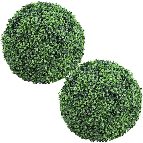 HWT 19 in. 2 Piece Artificial Boxwood Ball UV Proof Faux Topiary Ball  Lifelike Greenery Balls Outdoor Indoor HT-19-2Ball - The Home Depot