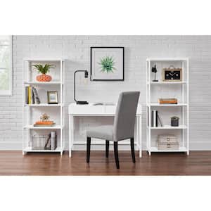 Donnelly White 5-Shelf Accent Bookcase with Open Back (58 in. H)