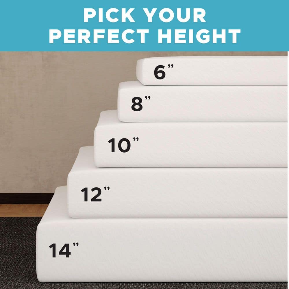 Queen White Gel Memory Foam Innerspring Adjustable Bed