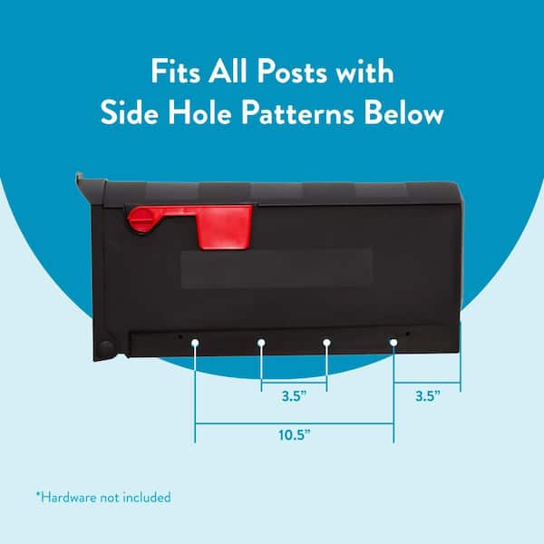 Architectural Mailboxes Patriot Black, Medium, Plastic, Post Mount