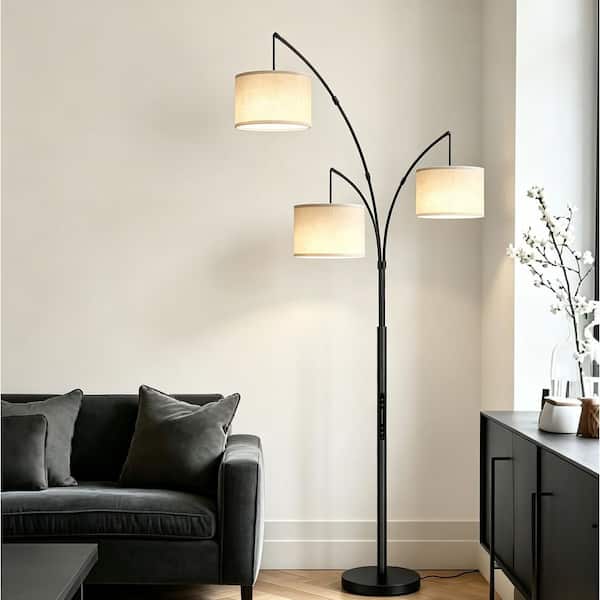 BICIK 79 in. Mid-Century Modern 3-Light Adjustable LED Buckwheat BICIK 79 in. Mid-Century Modern 3-Light Adjustable LED Buckwheat