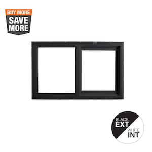 59.5 in. x 35.5 in. Select Series Horizontal Sliding Left Hand Vinyl Black Window with White Int, HPSC Glass and Screen