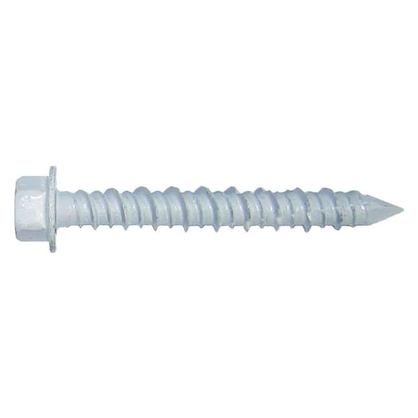 Blue-Tap 3/8 in. x 3 in. White Hex-Head Concrete Screw