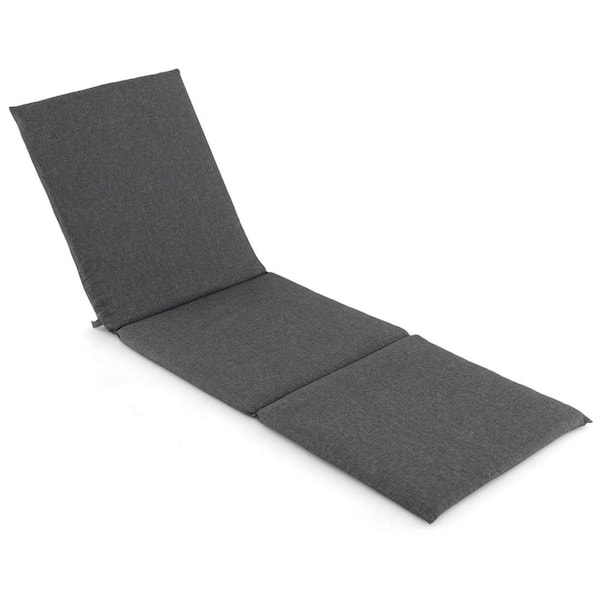 Costway 23 in. x 26.5 Deep Seating Outdoor Chaise Lounge Cushion Dark Grey