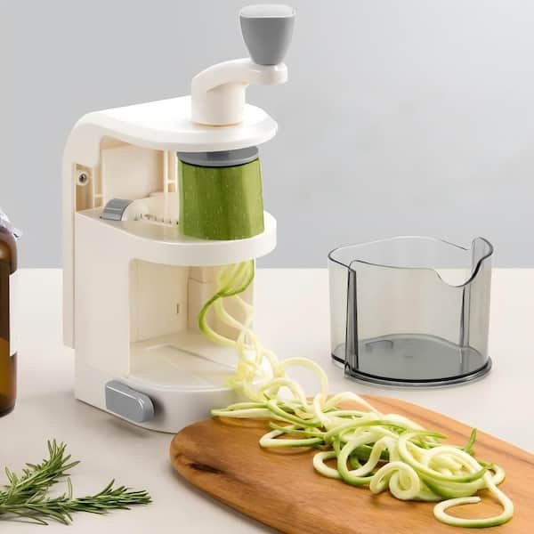 Numhew 4-in-1 Rotary Plastic Vegetable Spiralizer, Manual Slicer