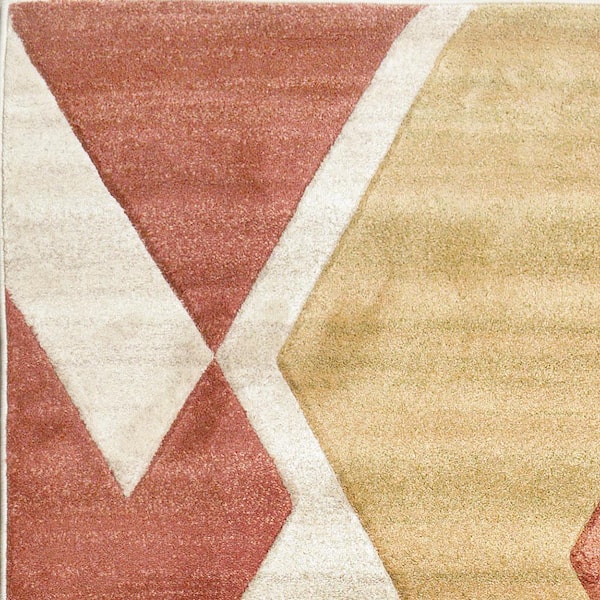 Stella 7 ft. 10 in. X 10 ft. 6 in. Red/Gold/Ivory Geometric Indoor/Outdoor Area Rug
