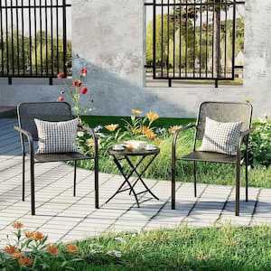 3-Piece Metal Patio Conversation Seating Set, Outdoor Furniture Meatl Table Sets with Coffee Table.
