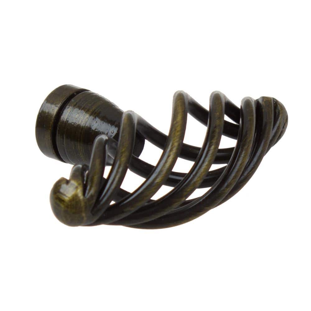 Antique Brass Oval Birdcage Cabinet Knob Multipack with Mounting Hardware