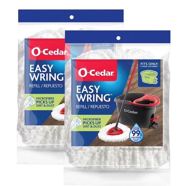 O-Cedar EasyWring Spin Mop Head Replacements, Machine Washable Microfiber Refills (2-Pack)