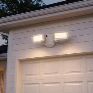 3400 Lumen White Aluminum Dusk to Dawn Integrated LED Rectangular Floodlight