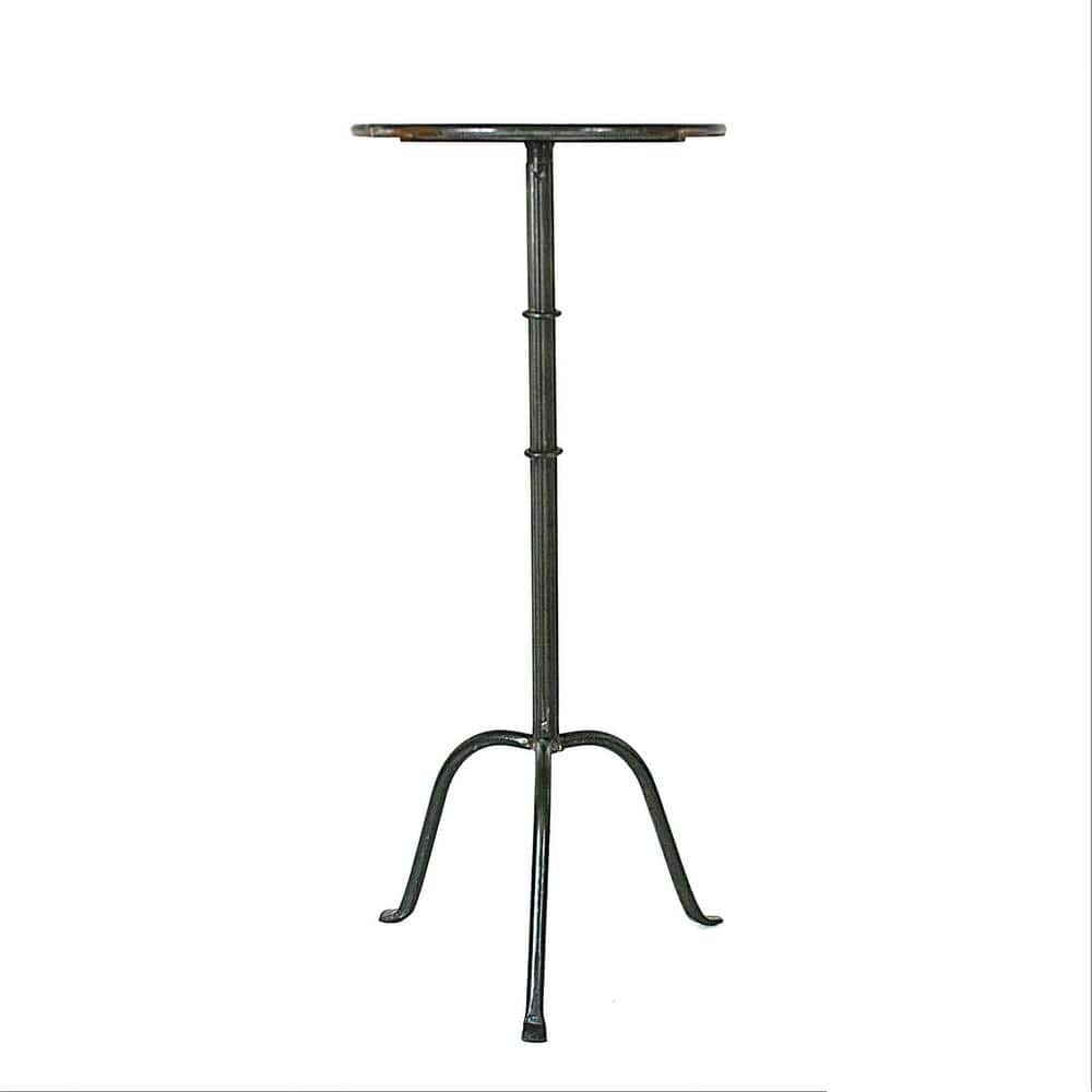 Storied Home Round Martini Table Black: Iron Frame, No Assembly Required, Accent Furniture