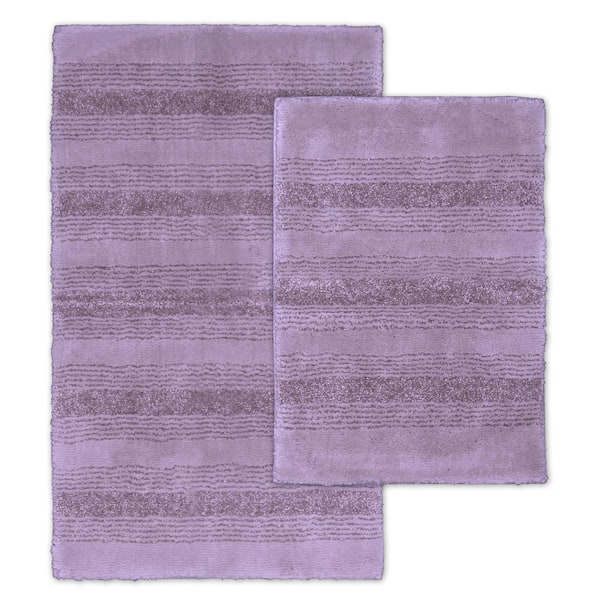 Garland Rug Essence Purple 21 in. x 34 in. Washable Bathroom 2-Piece Rug Set