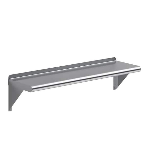 AMGOOD 10 in. x 36 in. Stainless Steel Wall Shelf. Kitchen, Restaurant, Garage, Laundry Metal Shelf with Brackets