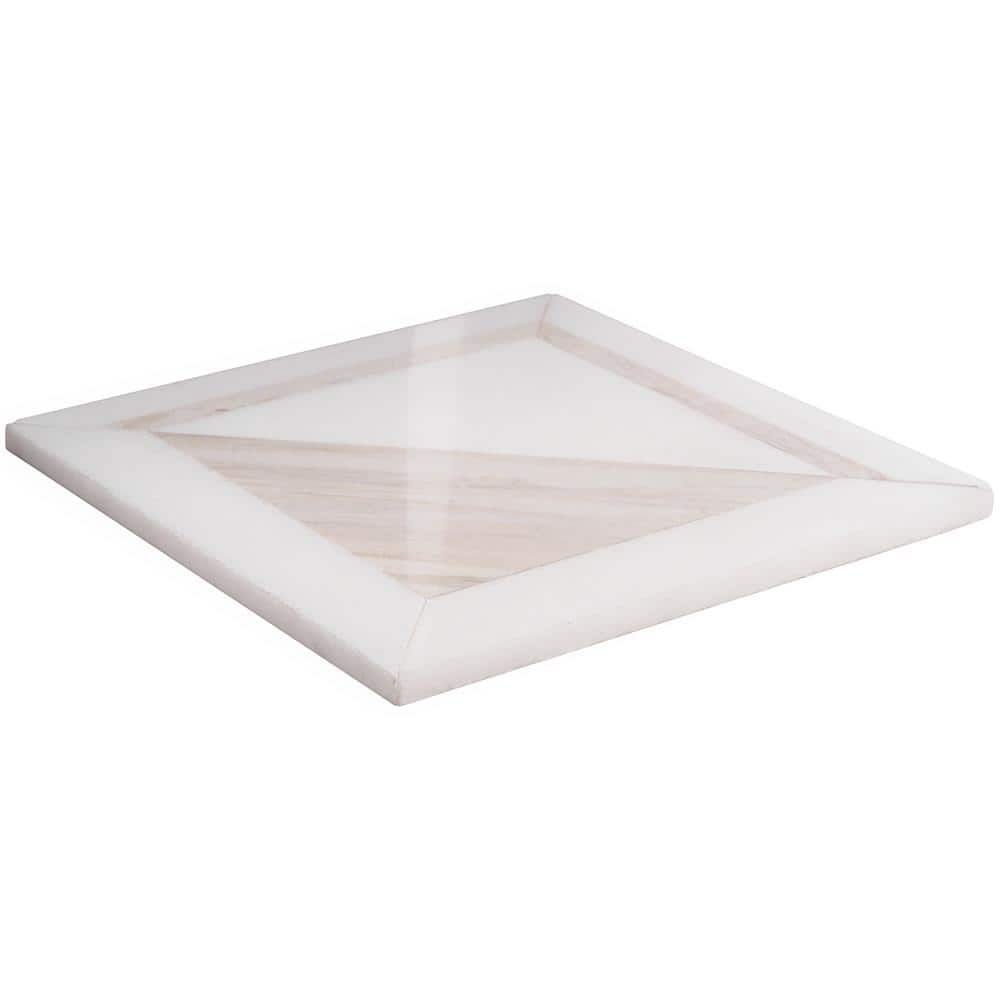Beige and Cream 8.5" Porcelain Mosaic Tile with Marble Look