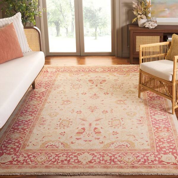Samarkand 6 ft. x 9 ft. Ivory/Rust Persian Area Rug