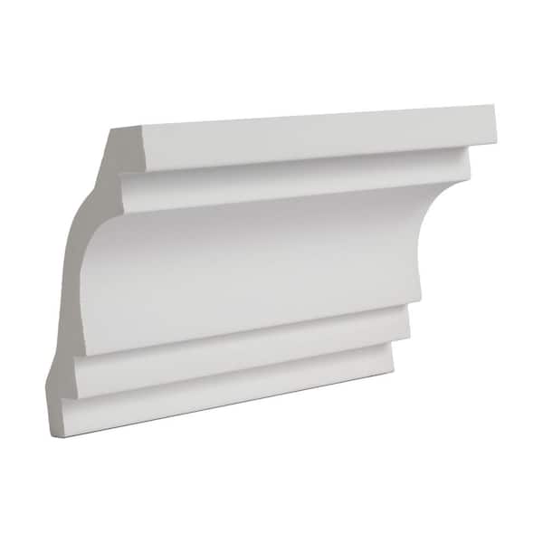 American Pro Decor 2-7/8 in. x 4 in. x 6 in. Long Plain Polyurethane Crown Moulding Sample