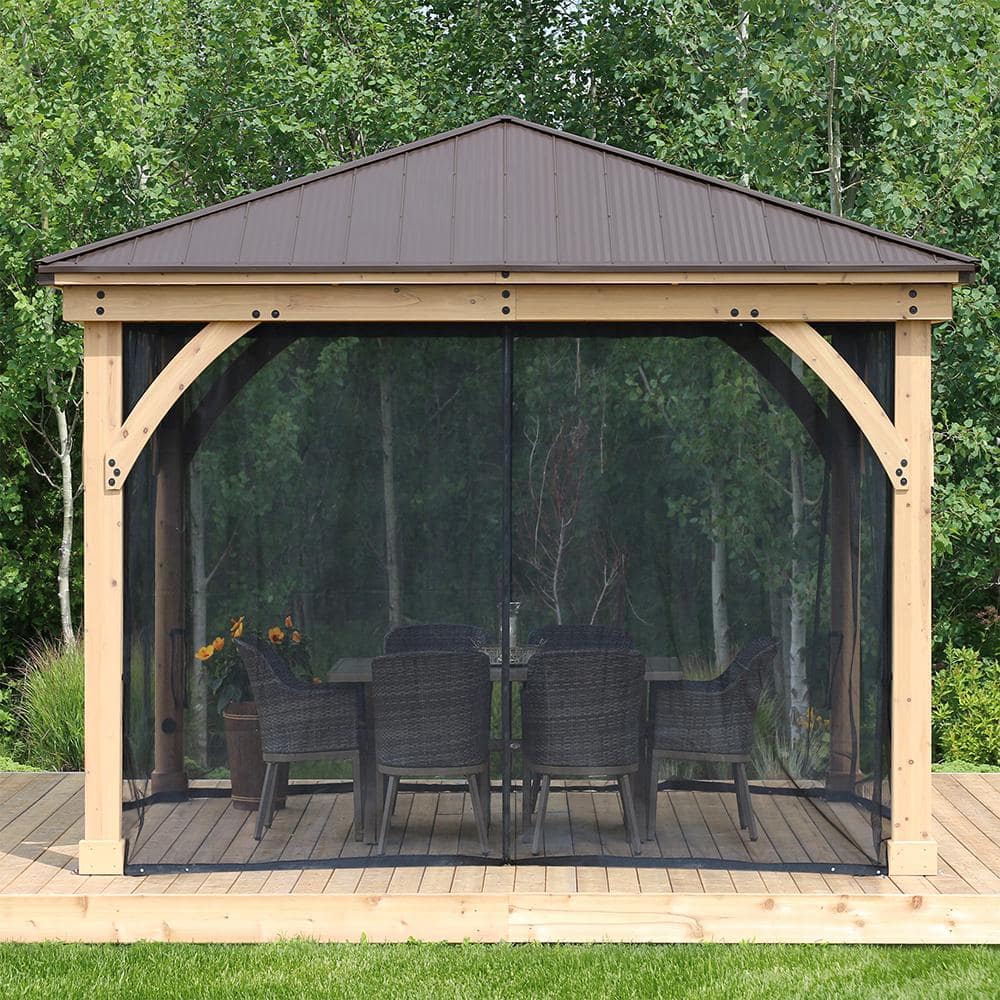 12' x 12' Black Mesh Mosquito Net Kit for Gazebo