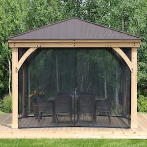 Mosquito Mesh Kit to fit Meridian 12 ft. x 12 ft. Gazebo with UV resistant Phifer Material and Easy Glide Tracks