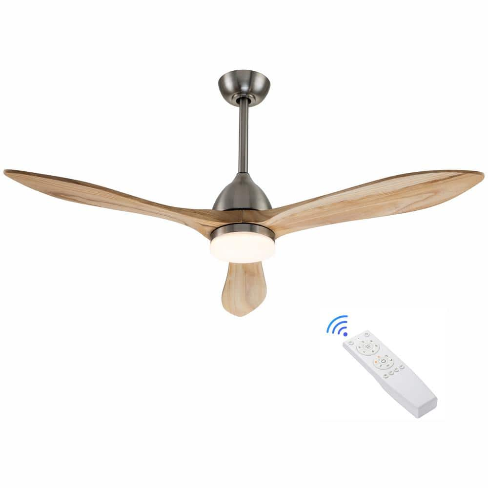 50 in. Integrated LED Nickel Wood Ceiling Fan with Light and Remote Control with Color Changing Technology -  C Cattleya, CA2248-CF