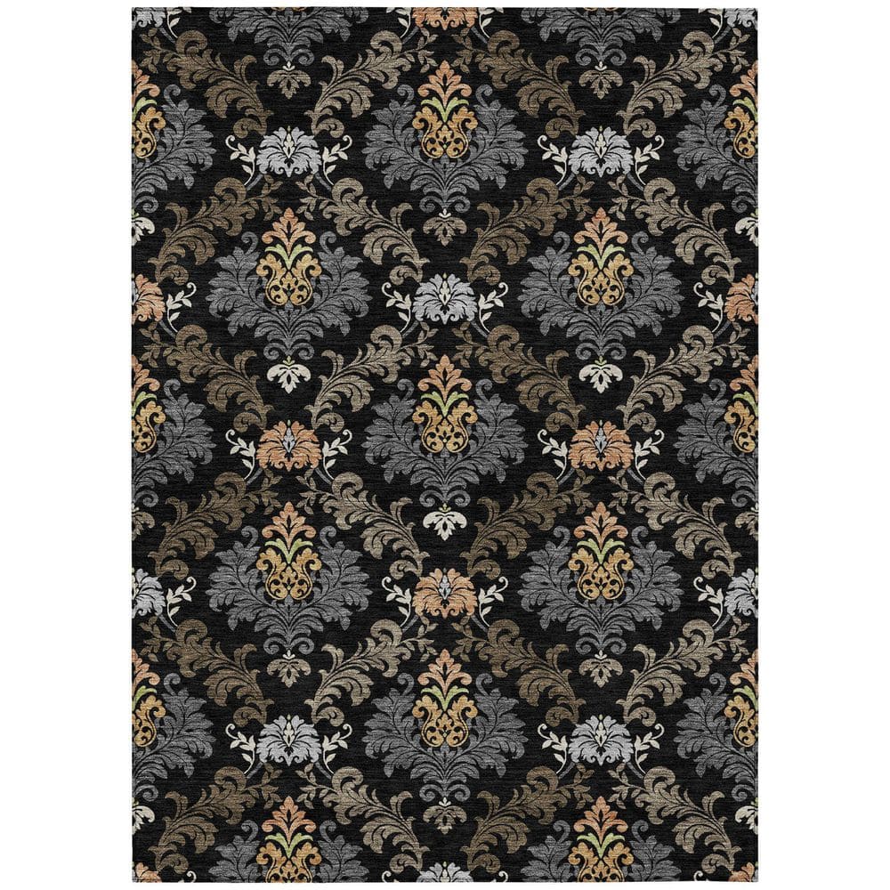 Chantille Machine Washable Indoor/Outdoor Abstract ACN2544 Black 8 ft. x 10 ft. Area Rug price history on PriceWatchPro