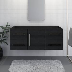 Napa 60 in. W x 20 in. D x 21 in. H Single Sink Bath Vanity Cabinet without Top in Black Ash, Wall Mounted