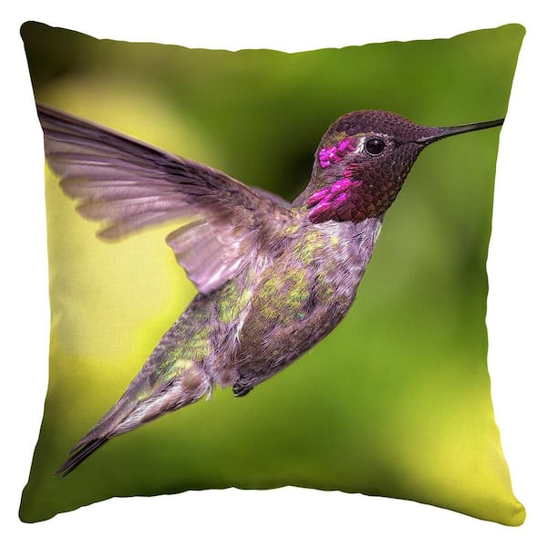 ARDEN SELECTIONS 16 x 16 Hummingbird Flight Square Outdoor Throw Pillow