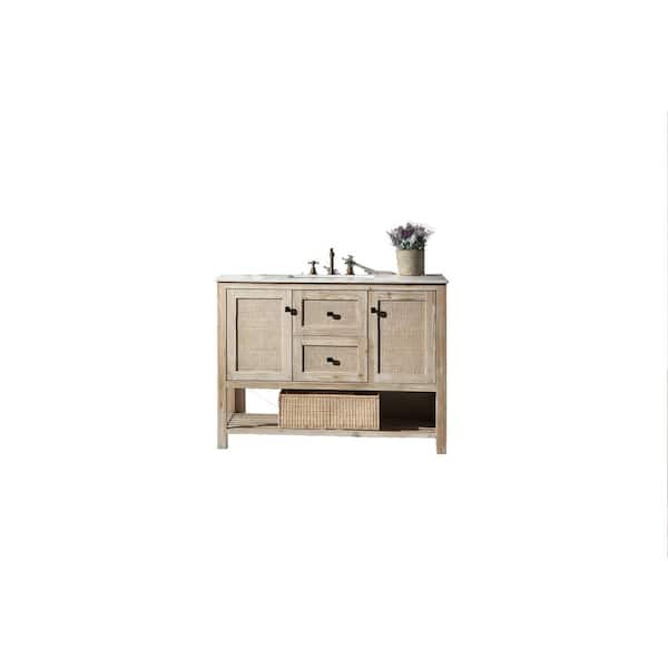 48 In White Wash Vanity Marble Top With Basin Wh5148 The Home Depot 48 In White Wash Vanity Marble, 48 White Washed Bathroom Vanity