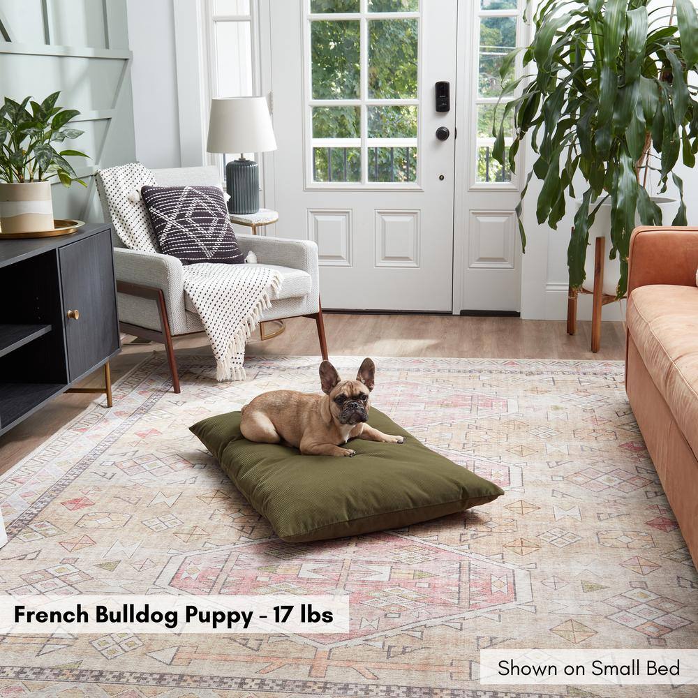Small Sage Green Corduroy Reversible Throw Dog Bed