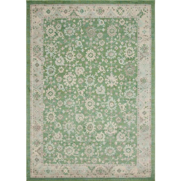 Unique Loom Penrose Krystle Green 10 ft. x 14 ft. Area Rug