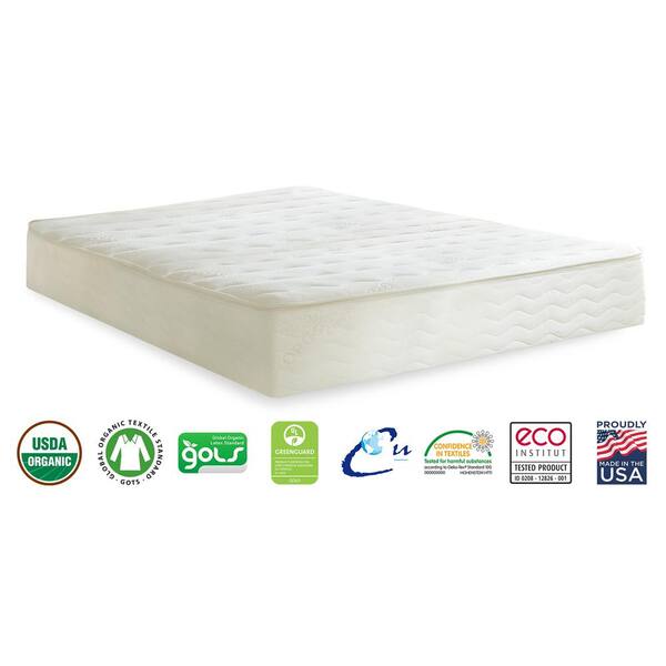 PlushBeds Botanical Bliss California King 10 in. Medium Latex Mattress