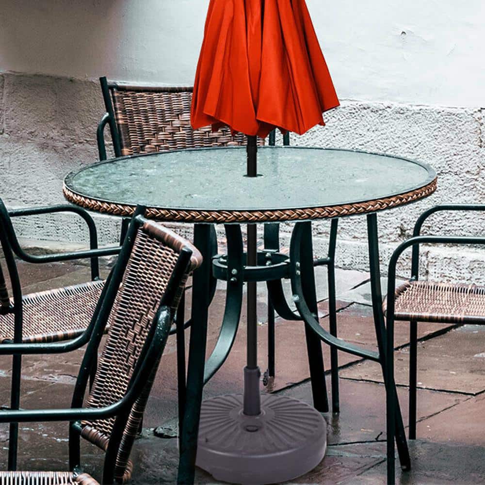 20'' Black Steel and HDPE Round Water Filled Umbrella Base