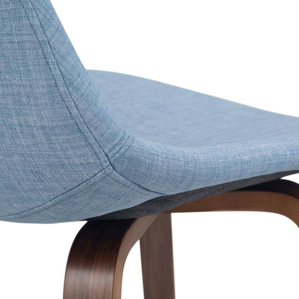 Randolph Denim Grey Linen Bentwood Counter Stools, Set of 2