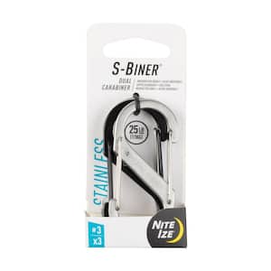 S-Biner Stainless Steel Dual Carabiner #3 in Stainless/Black (3-Pack)