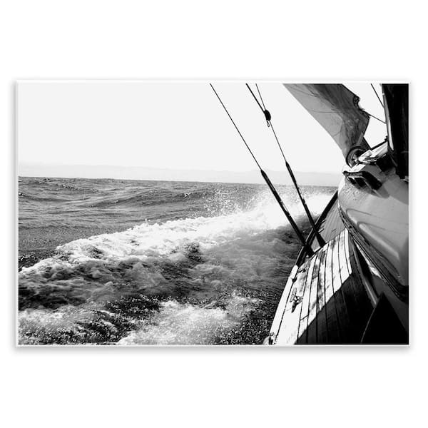 Stupell Industries Boat & Splashing Wake by Kyle Unframed Typography Graphic Art Print 10 in. x 15 in.