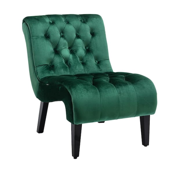 ATHMILE Green Velvet Side Chair (Set of 1)