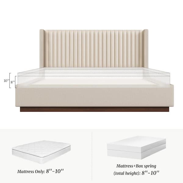 OrangeOne Buzio Dark Beige Solid Wood Frame King Size