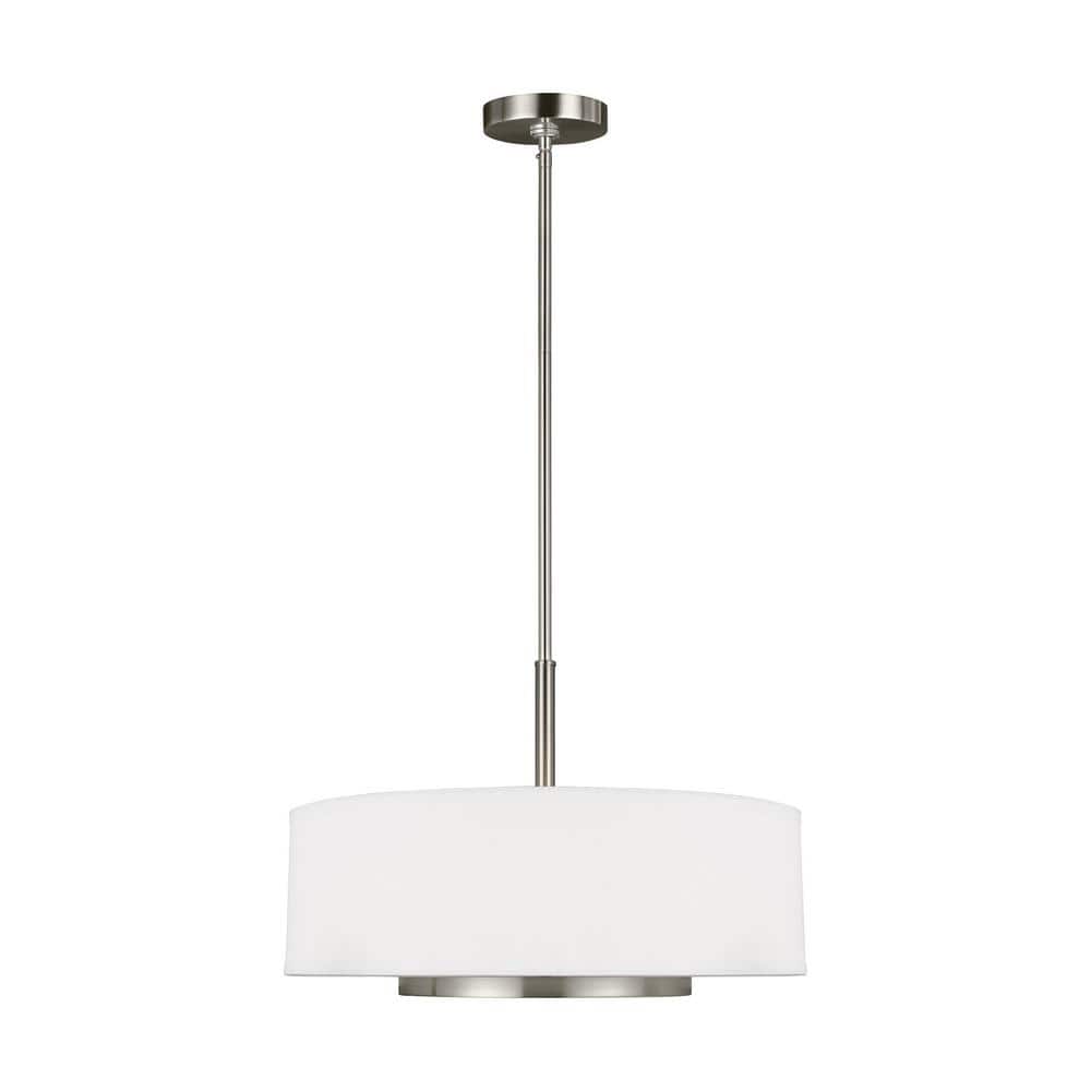 Nance 3-Light Brushed Nickel Pendant with LED Bulbs price history on PriceWatchPro
