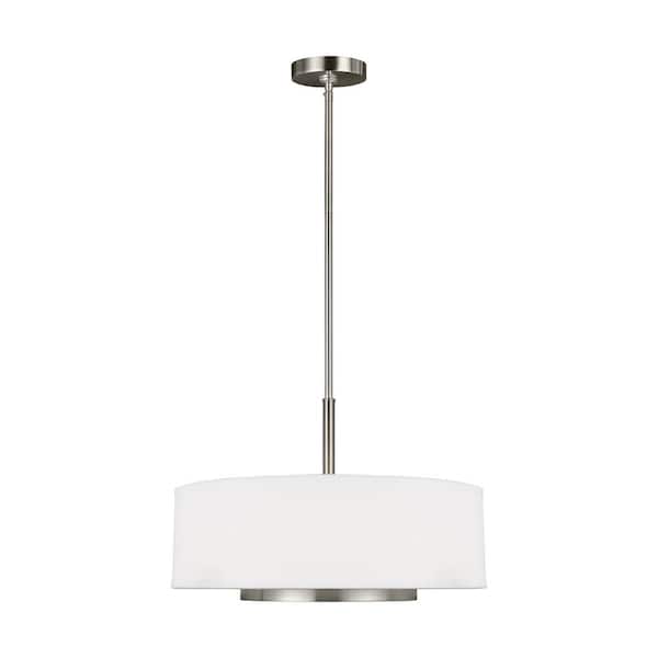Generation Lighting Nance 3-Light Brushed Nickel Pendant with LED Bulbs