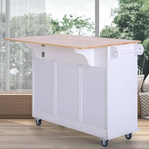 PHI VILLA Kitchen Island Cart on Wheels - Portable Kitchen Island with Drop  Leaf, Rolling Kitchen Island with Storage