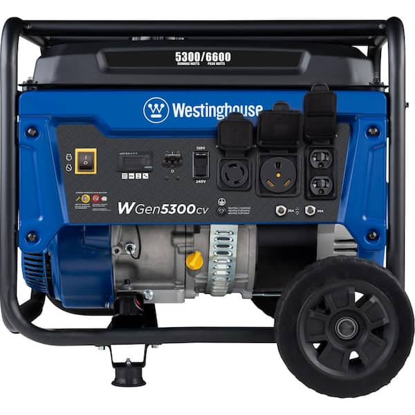 Westinghouse 6,600-Watt Dual Fuel Portable Generator with Remote Start, RV  and Transfer Switch Outlets and CO Sensor WGen5300DFc - The Home Depot