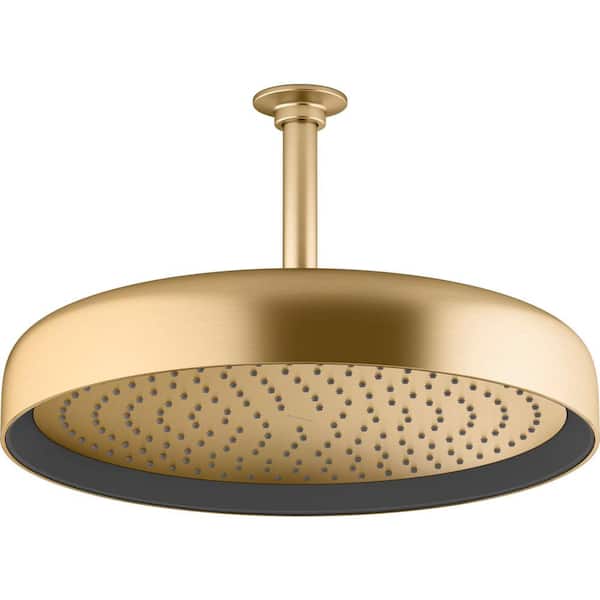 KOHLER Statement 1-Spray Patterns with 2.5 GPM 12 in. Wall Mount Fixed Shower Head in Vibrant Brushed Moderne Brass