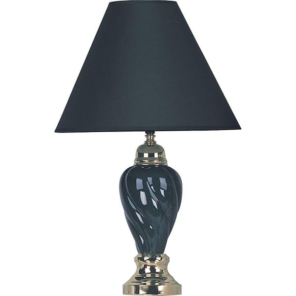 ORE International 22 in. Ceramic Black Table Lamp