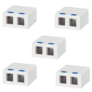 2-Port Category 5e and Category 6 Surface Mounting Box (5-Pack)