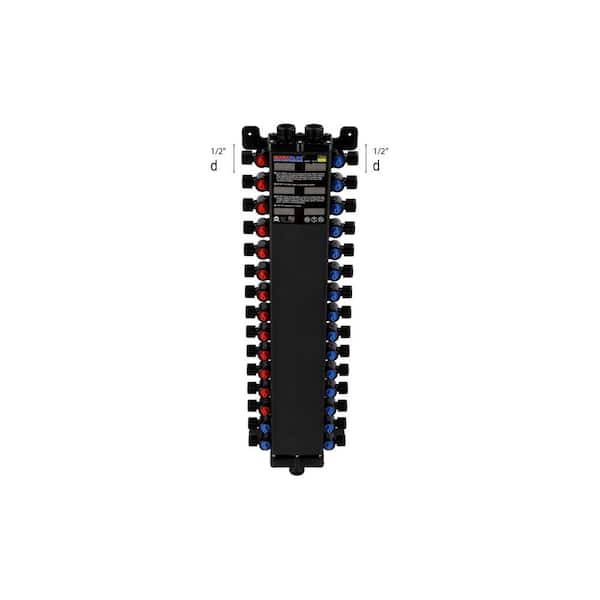 Manabloc 1/2 in. Press x 30 port Polysulfone Distribution Manifold (13 Hot/13 Cold/4 Hard)