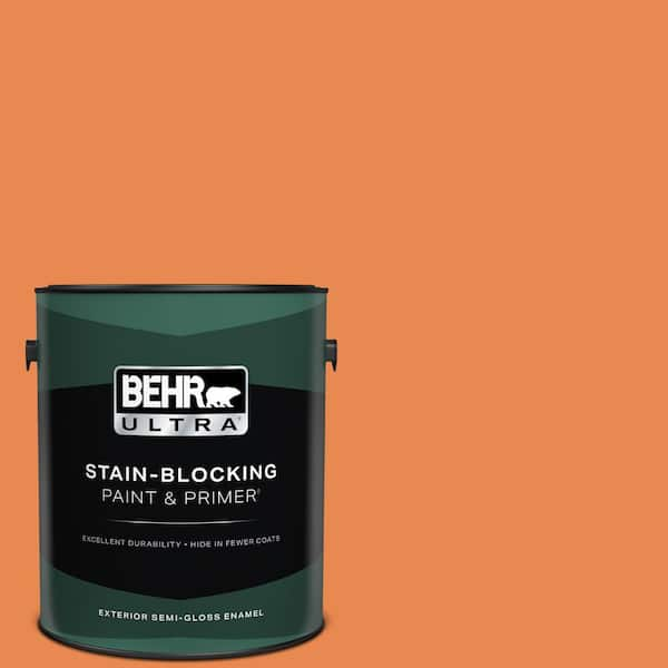 BEHR ULTRA 1 gal. #P210-6 Mandarin Semi-Gloss Enamel Exterior Paint & Primer